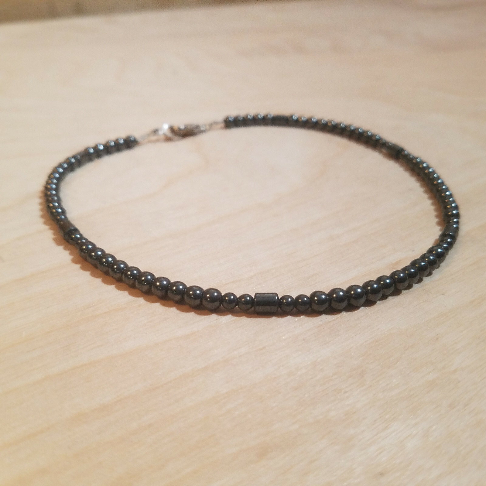 Hematite Choker Necklace Black Fashion Costume Punk Jewelry 6.5 in- Swanky Barn