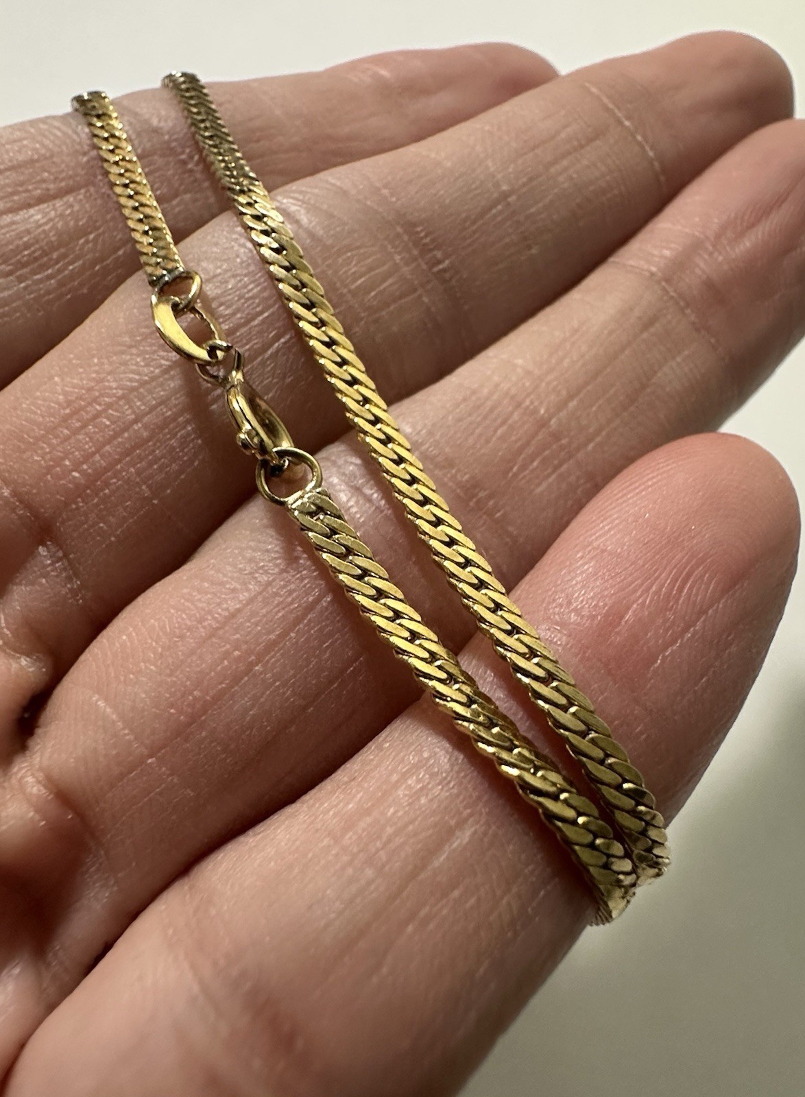 Vintage Baroness 1/20 14K GF Gold Filled Herringbone Chain Necklace 20”