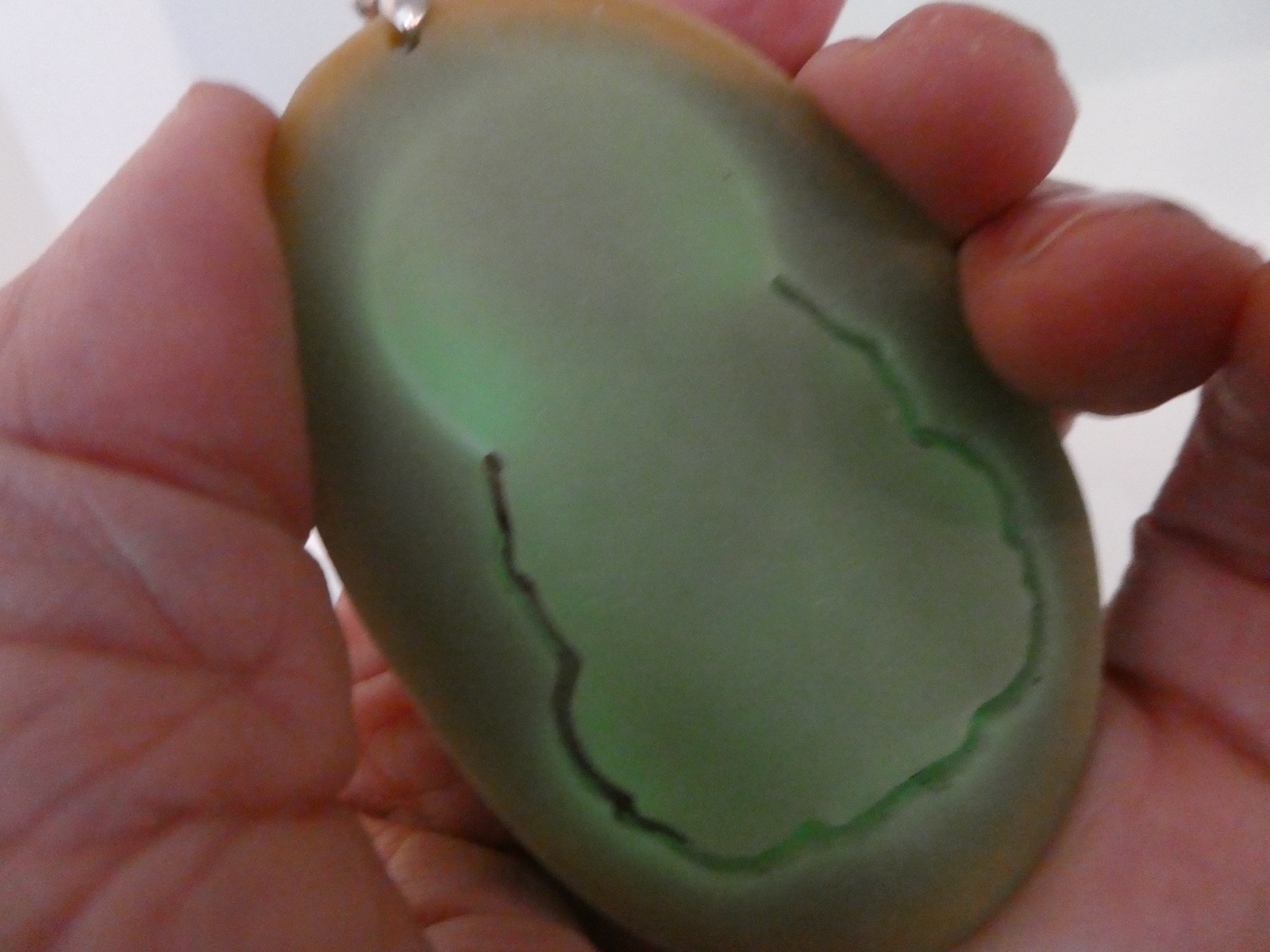 QUAN YIN Green Phosphorescent Glow in The Dark Modern Ye Ming Zhu 925 Pendant