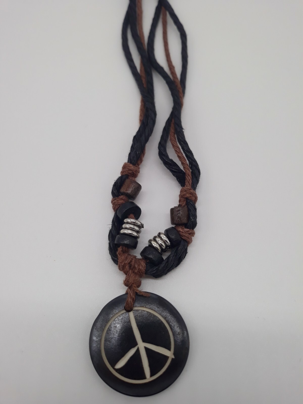 Peace Necklace – Fashion Jewelry – Cord Necklace with Stone Pendant – beading
