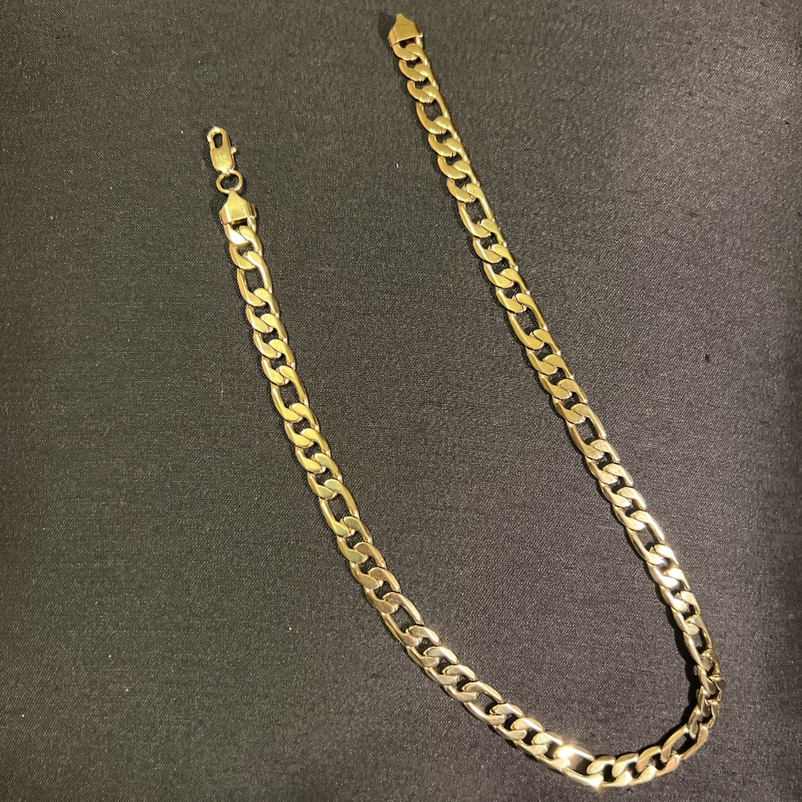 18INCH 6MM 14KT GOLD ELECTROPLATED 10x FIGARO HIGH QUALITY