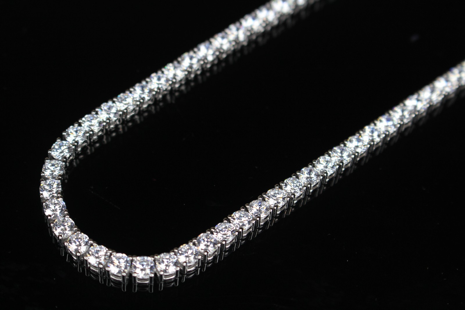 14k STAMPED 4mm Tennis Chain Necklace 70ct Lab Sim VVS1 Diamonds 54g+ HEAVY