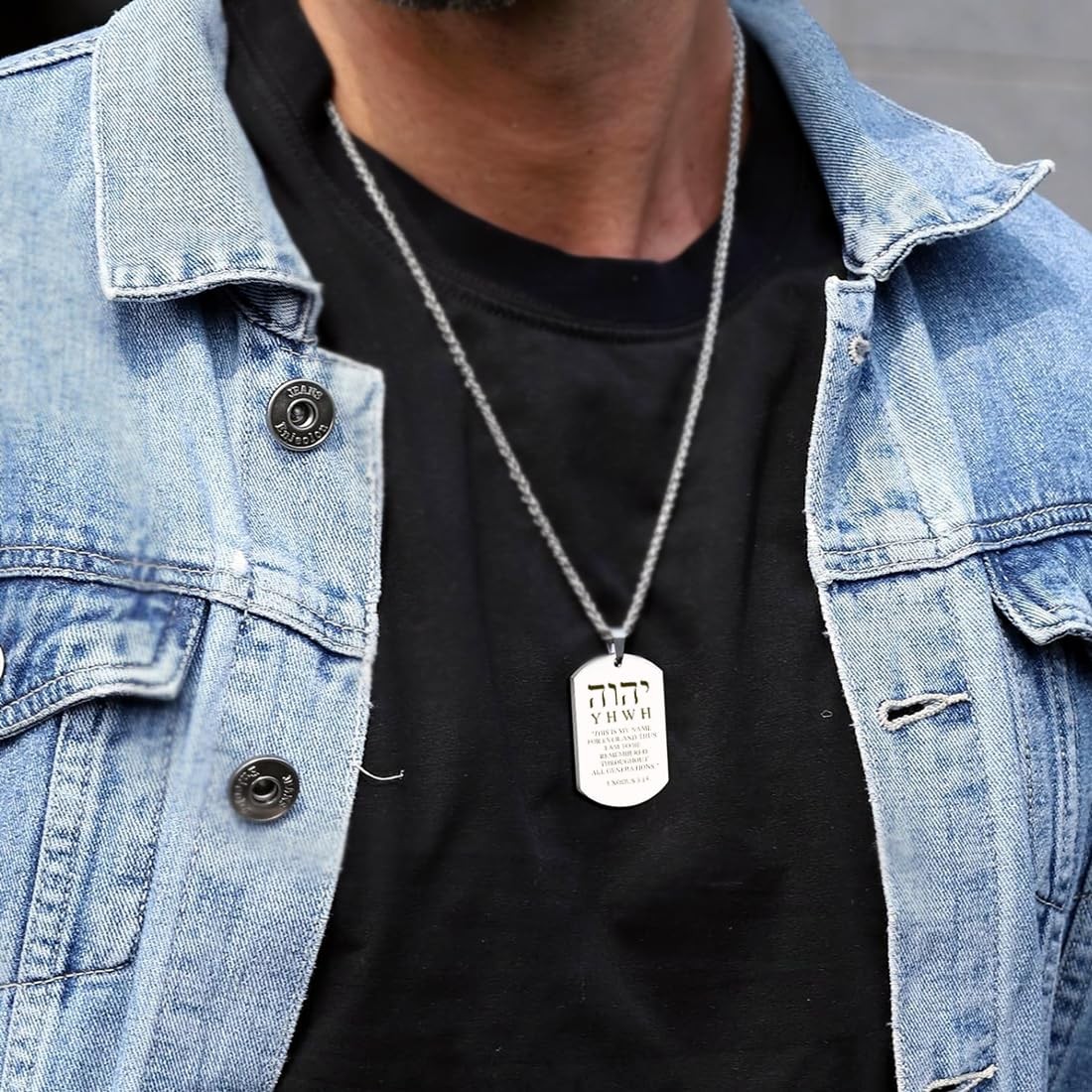 HOMLIFPER Hebrew YHVH YHWH Jehovah Names of God one size, Silver-EXODUS 3:15