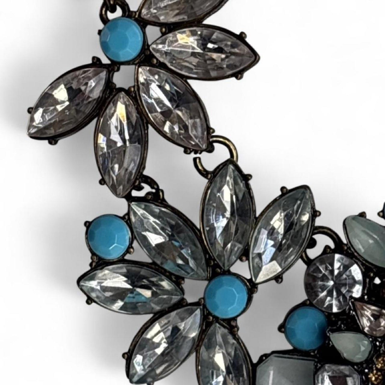 Park Lane Juno Statement Necklace | Blue Opalite & Crystal | Adjustable 16–19”