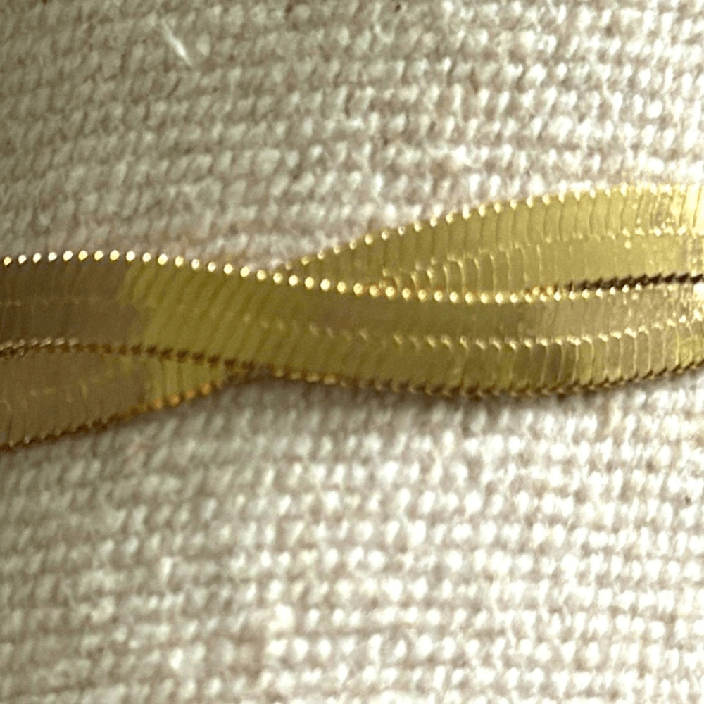 Liquid Gold Necklace Braided Snake Chain in 14k Gold Plate with Glossy Finish