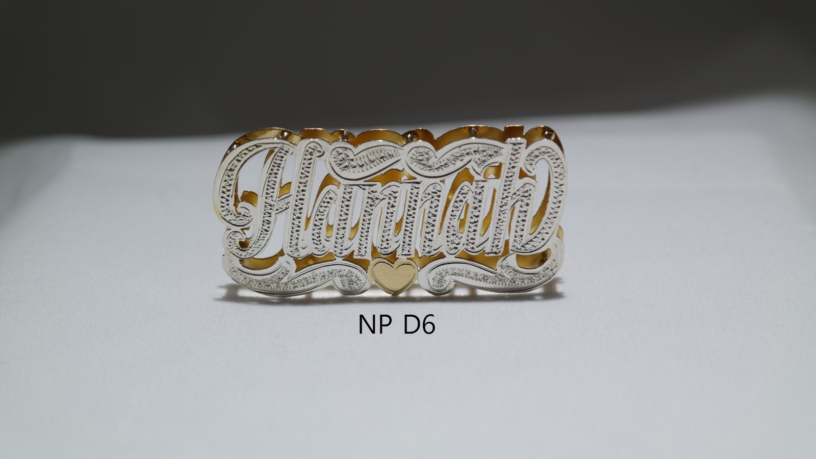 PERSONALIZED DOUBLE NAME PLATE (10k,14k,Silver gold overlay)