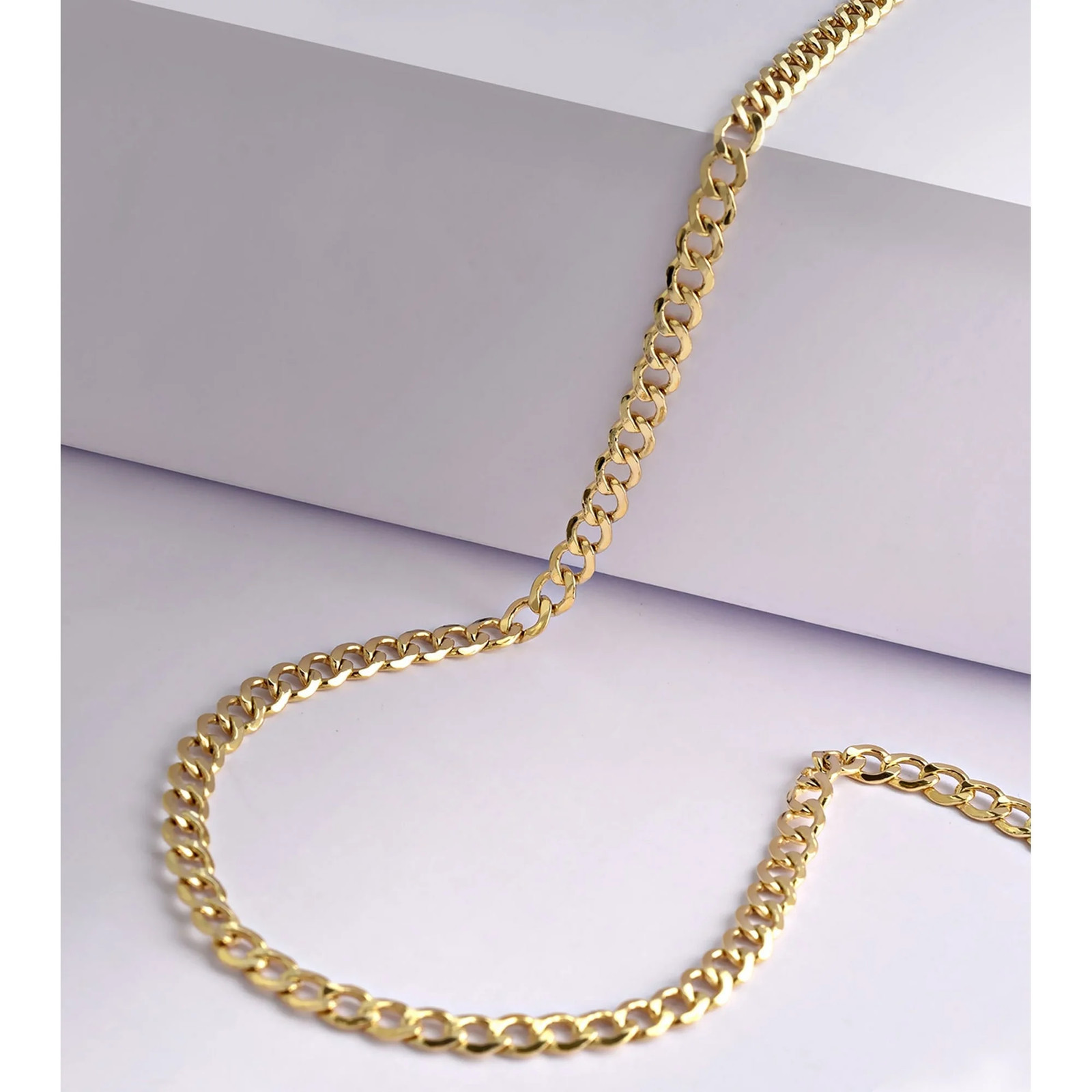 Gold Chain Necklace Collection – 14K Solid Yellow Gold Filled Miami Cuban Curb L