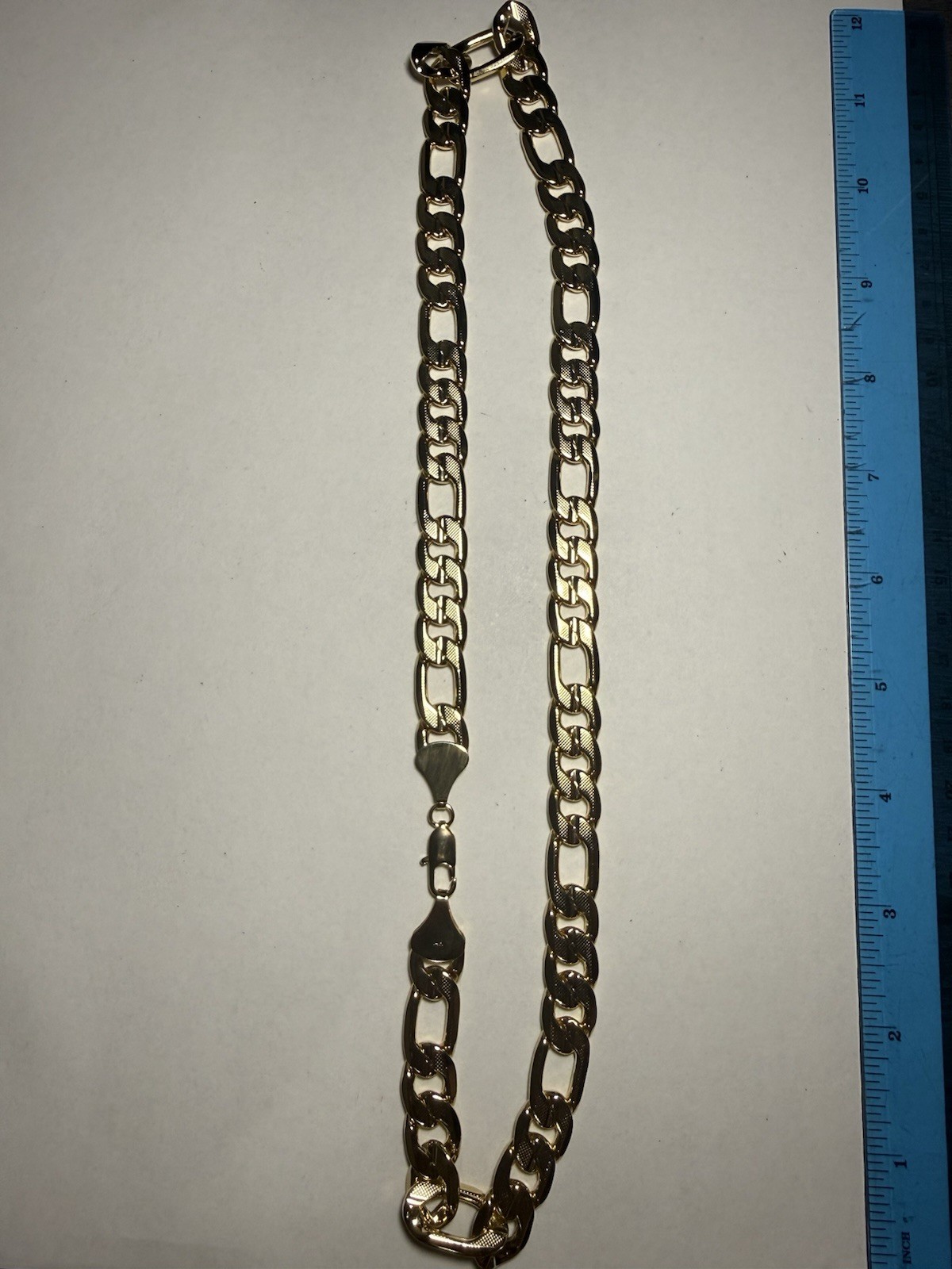 14K Yellow Gold filled Figaro Chain Necklace 24” Lobster Clasp Gold Tone