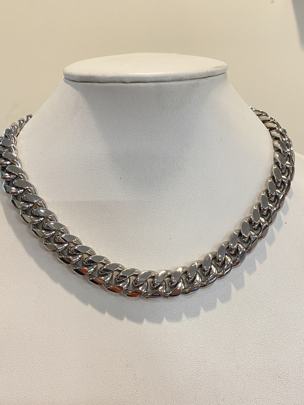 14mm Mens Real Miami Cuban Link Choker White Gold Plated SS Real HipHop Necklace