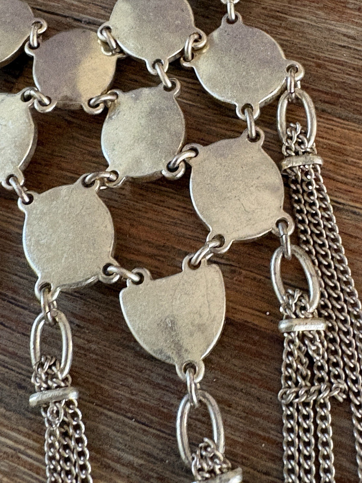 Lucky Brand Necklace Gold Tone Pale Blue Cabochon Statement Bib Pendant 15 in