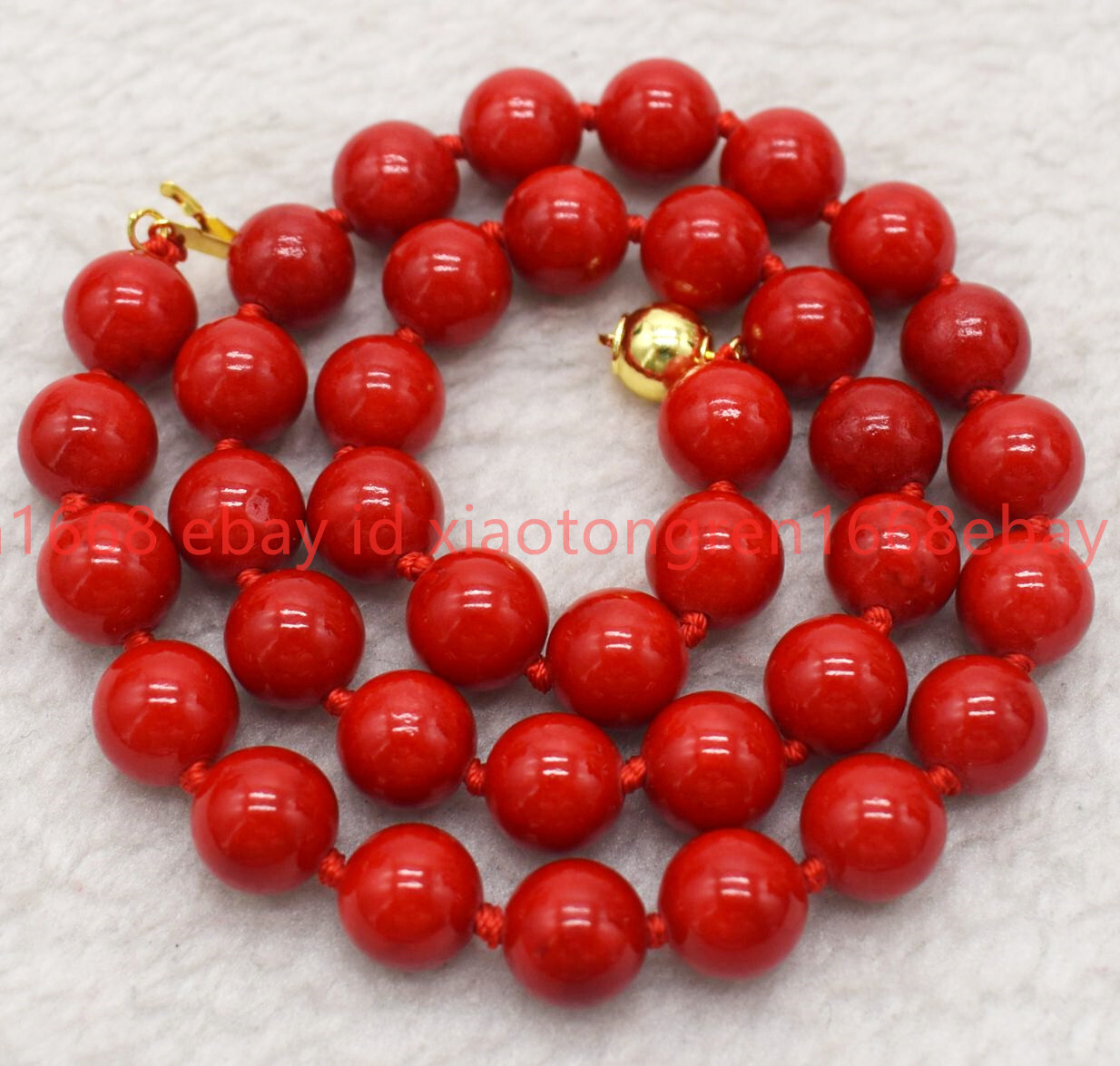 New Pretty Fashion 6/8/10/12mm Red Coral Gemstone Round Beads Necklace 16-24in