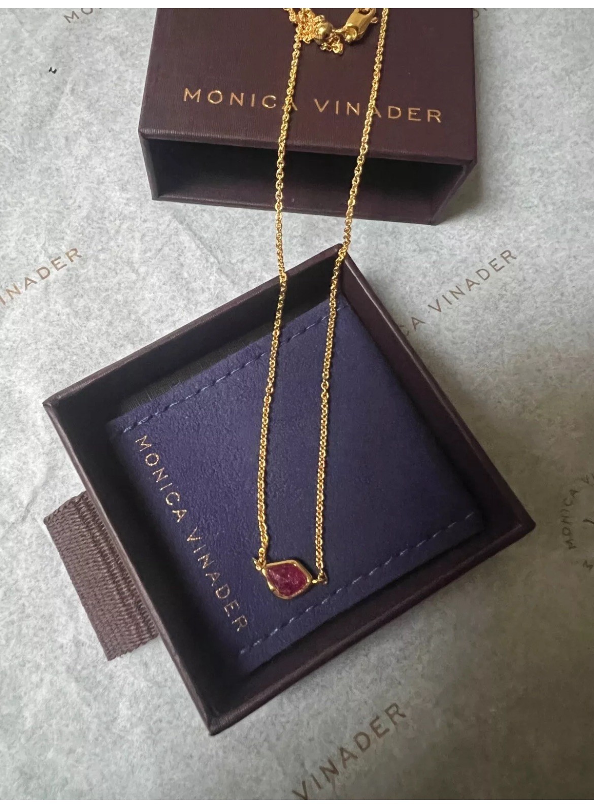 New Monica Vinader Siren Mini Nugget gold plated Necklace Adjustable 46cm/18’💕