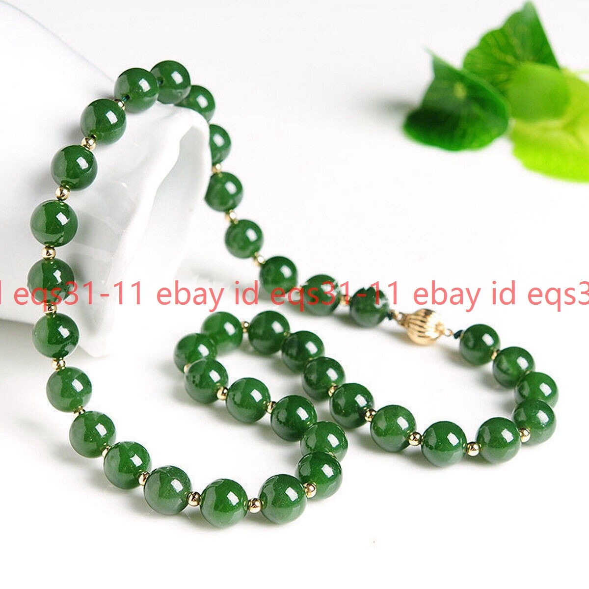 Beautiful Natural 8mm Green Jade Round Gemstone Beads Necklaces 16-36inches AAA