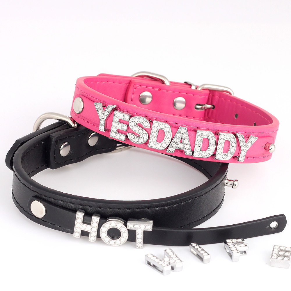 Necklace Choker Custom Chocker Collar BDSM Gift DIY SISSY Adjustable Letters