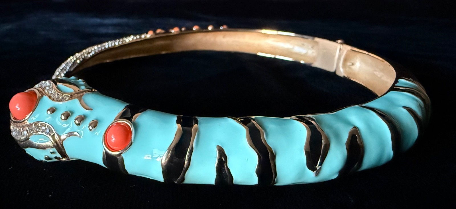 Anna Dello Russo H&M Collab Turquoise Snake Necklace 2012 Bohemian Animal Print