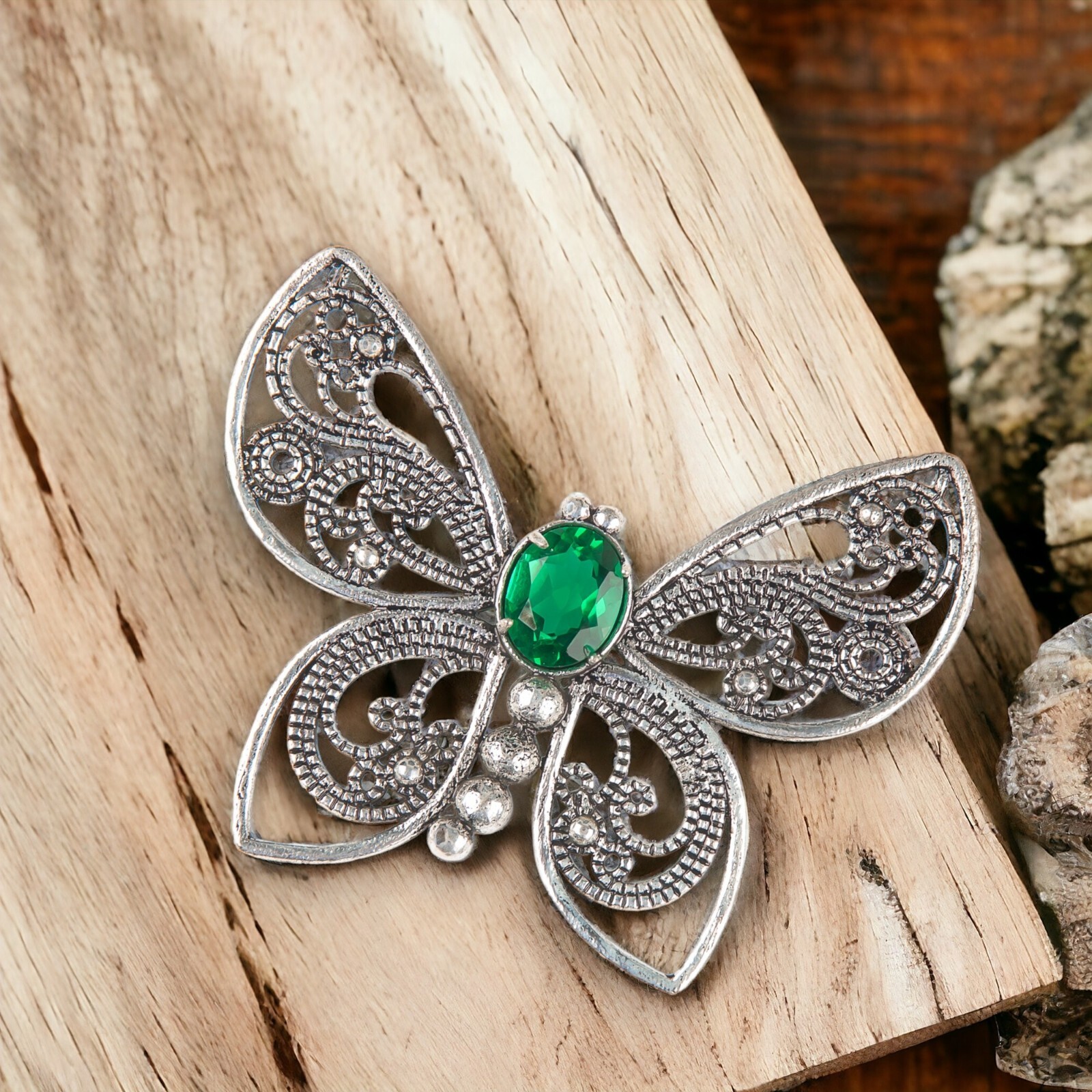 Emerald Gemstone Jewelry 925 Silver Handmade Pendant 1.66″ For Anniversary Gifts