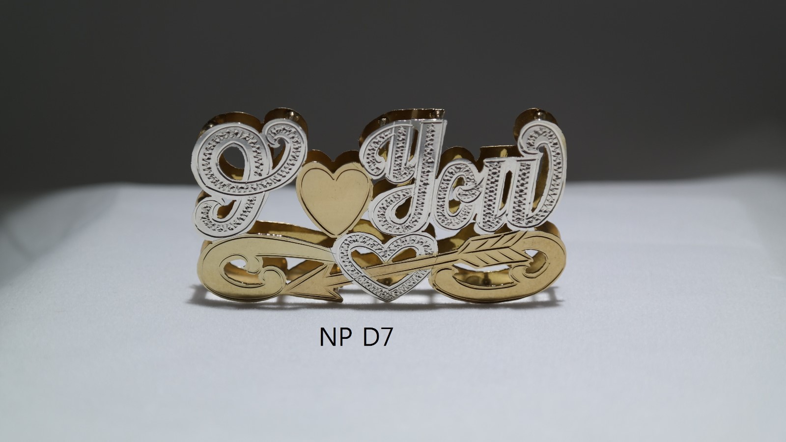 PERSONALIZED DOUBLE NAME PLATE (10k,14k,Silver gold overlay)