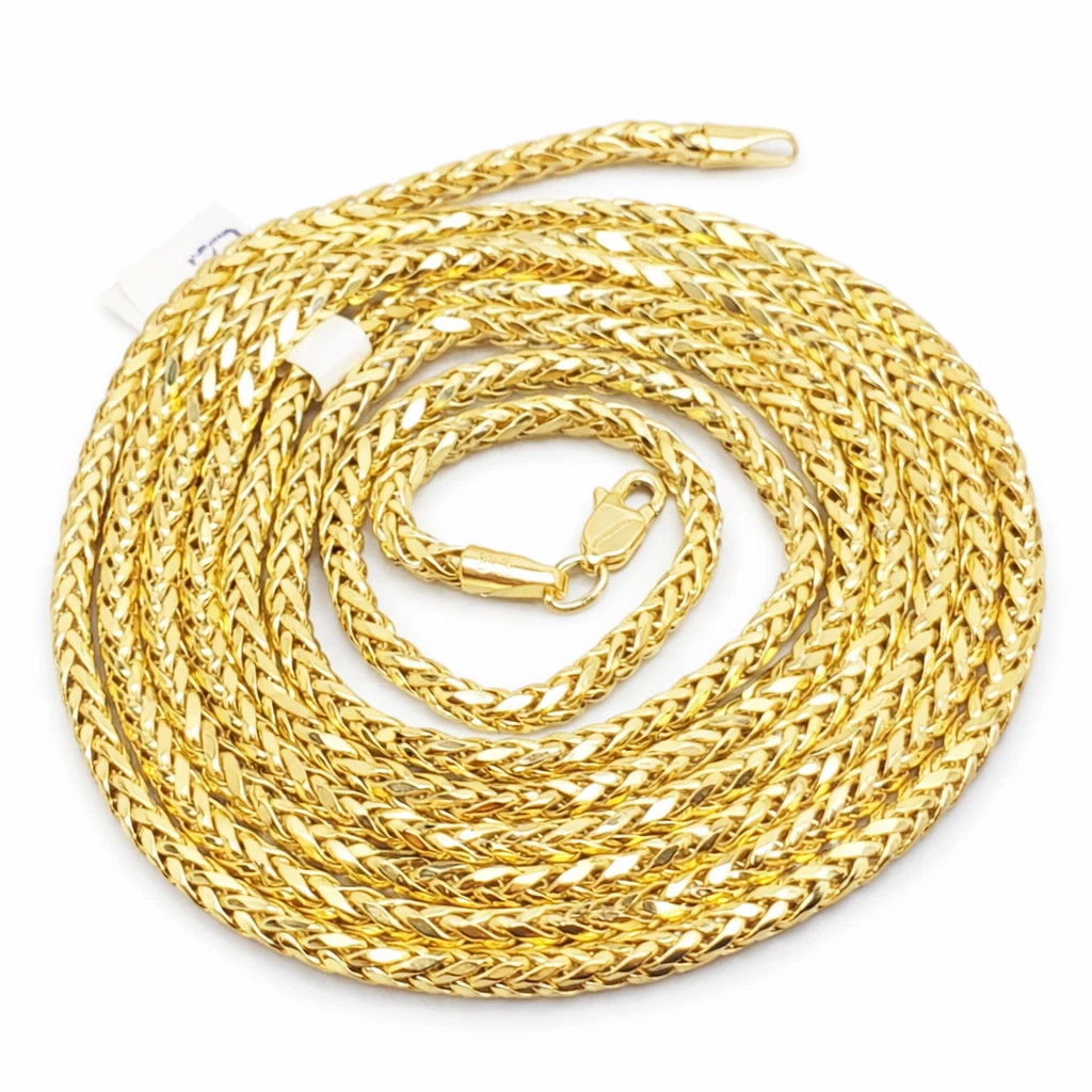 Real 10k Yellow Gold palm chain necklace 3mm 26″ Men Women Authentic Gift
