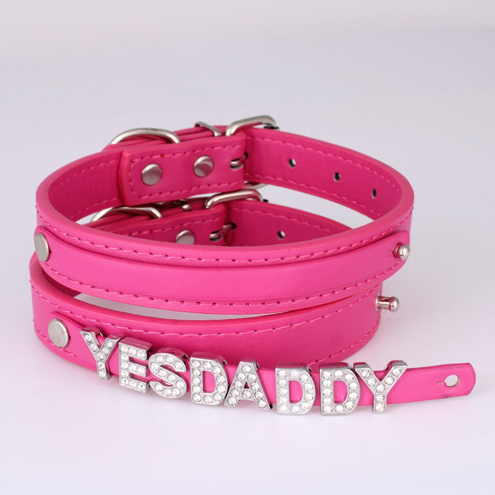 Necklace Choker Custom Chocker Collar BDSM Gift DIY SISSY Adjustable Letters