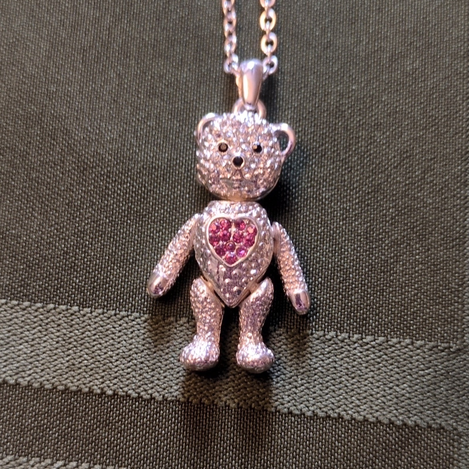 Assorted Movable Rhinestone Teddy Bear Pendants, 4pcs