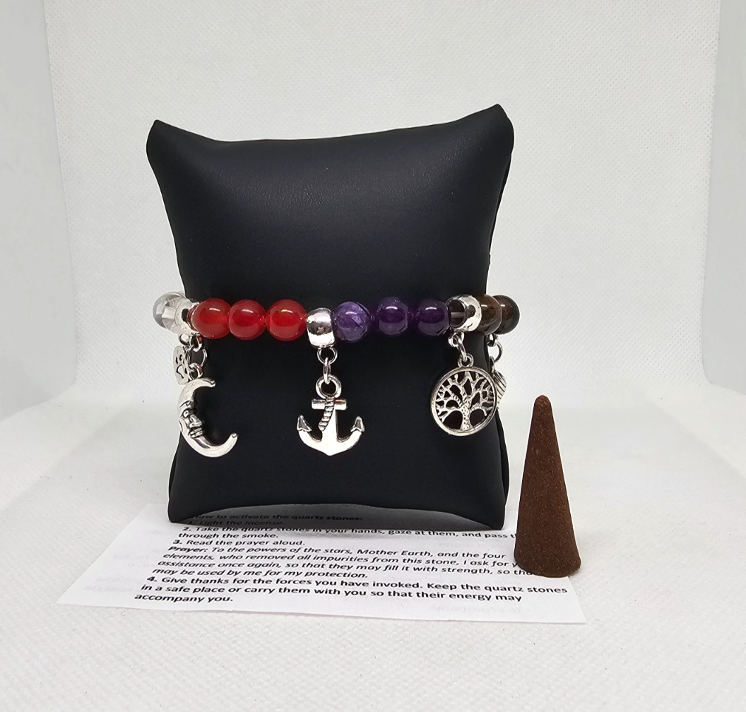 PULSERA DE CUARZO PARA PROTECCION BUENA SUERTE FORTUNA LIMPIA DINERO 1PC