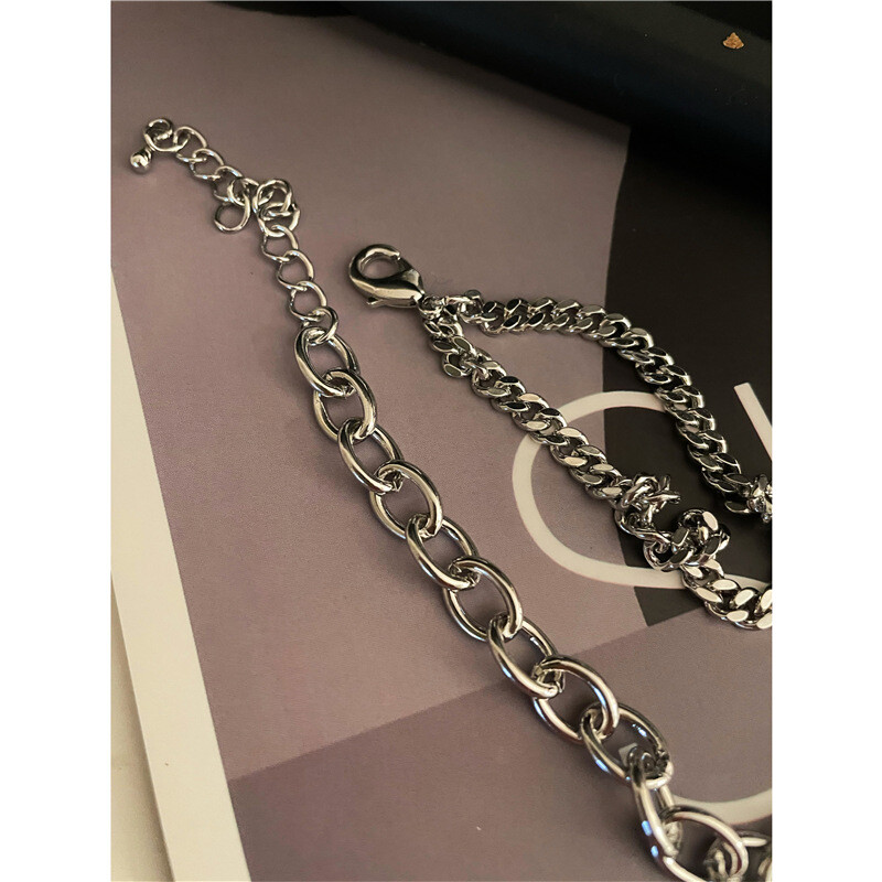 Woman 18K Gold Plated Stainless Steel Heart Charm Thick Rolo Link Chain Necklace