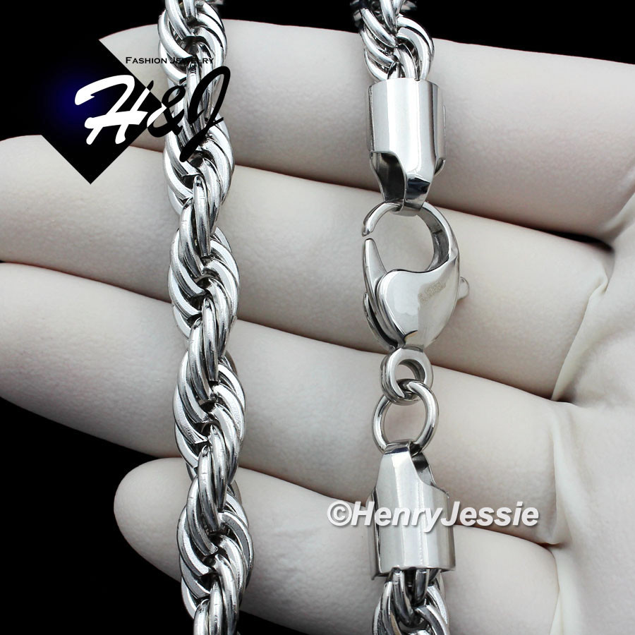 17″20″24″30″MEN’s Stainless Steel 8mm Silver Smooth Rope Chain Necklace*N149