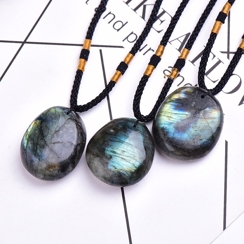 Genuine Real Labradorite Pendant Healing Reiki Chakra Women Men Necklace Gifts