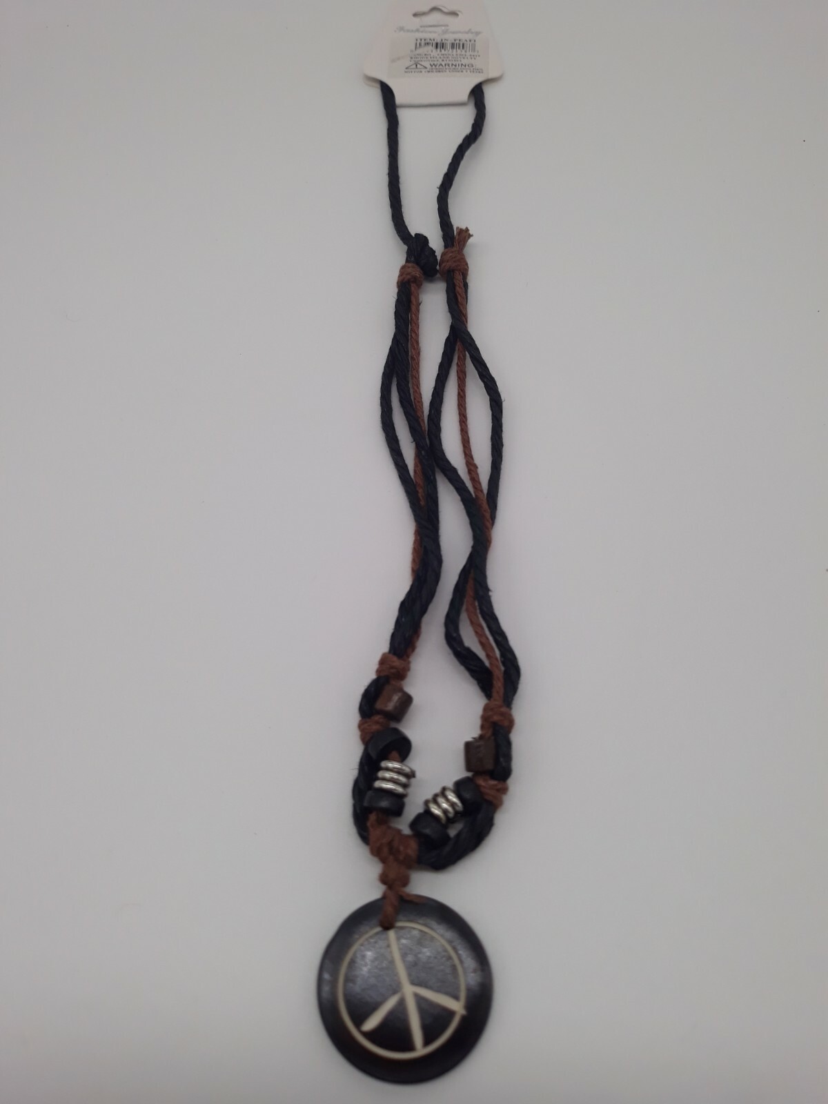 Peace Necklace – Fashion Jewelry – Cord Necklace with Stone Pendant – beading