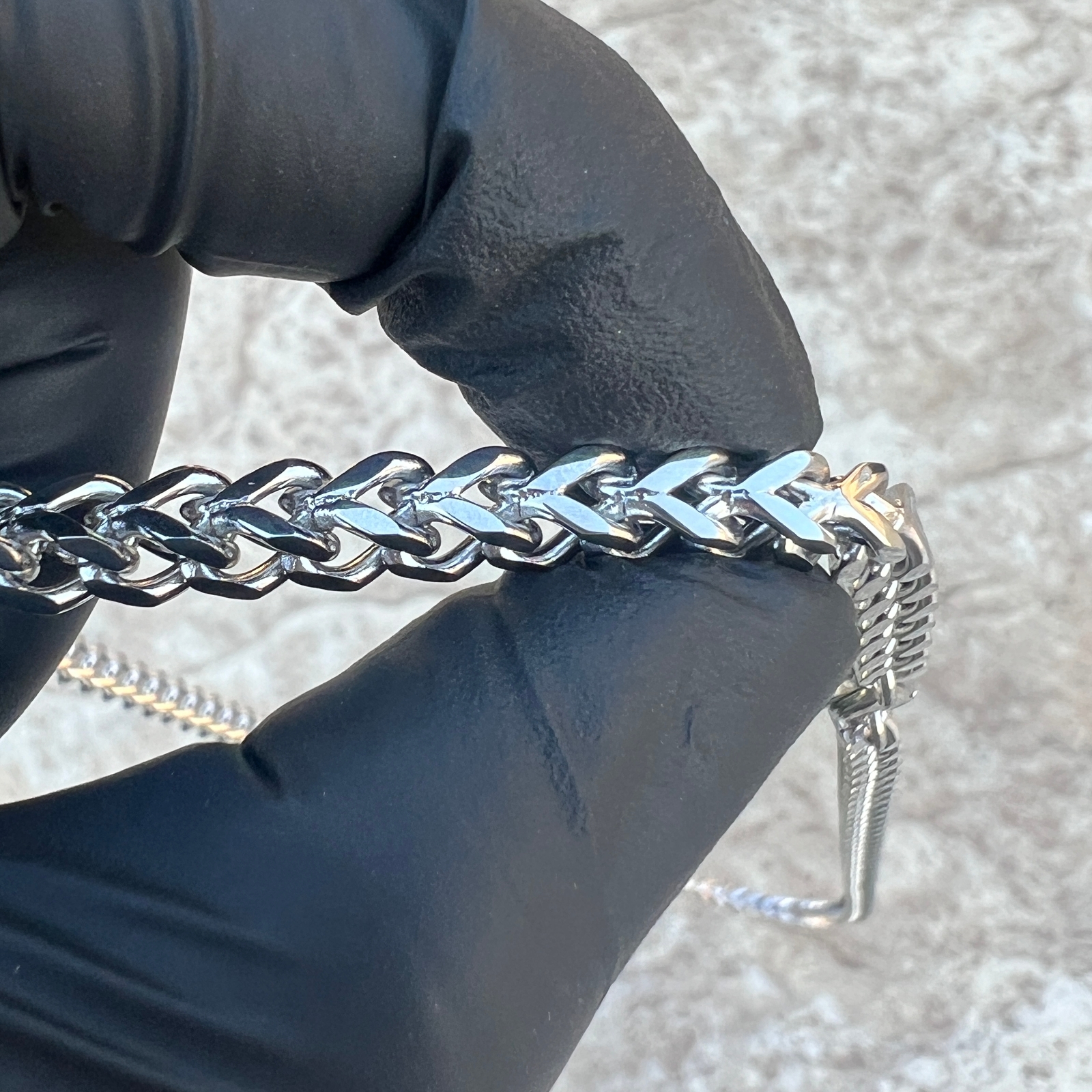 Stainless Steel Franco Chain Foxtail 20″-30″ Solid Necklace 5MM Thick