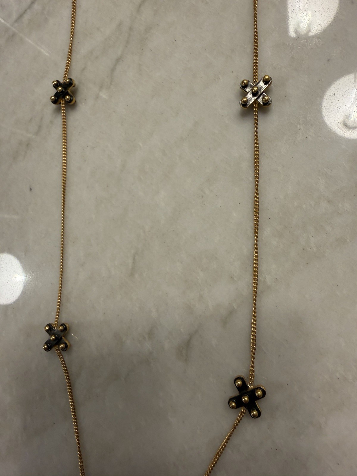 Julie Vos SoHo 40” Station Mixed Metal Necklace Excellent RETIRED