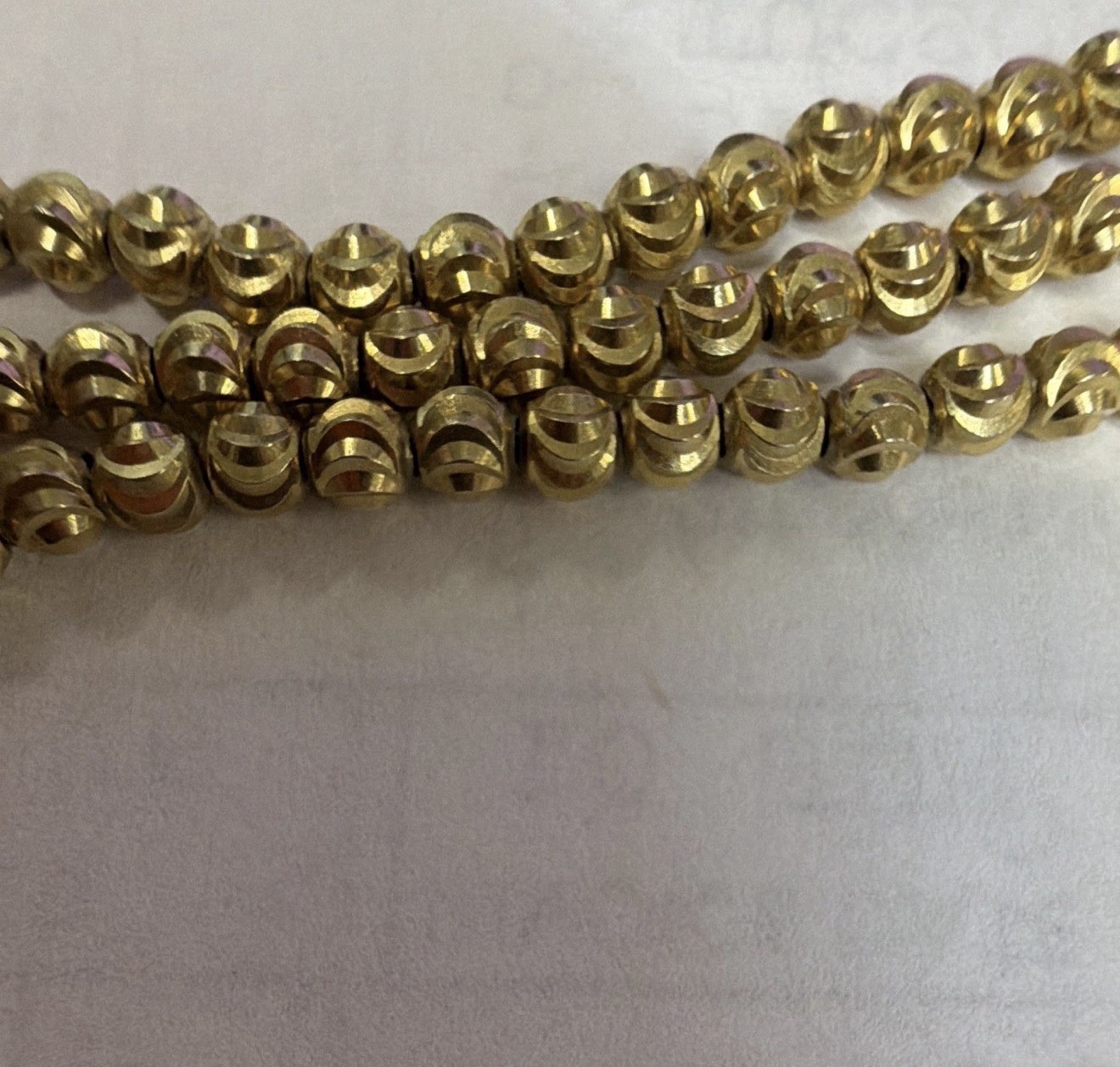 Jacoje 14k Gold 3mm Moon Cut Bead Chain Necklace 20in