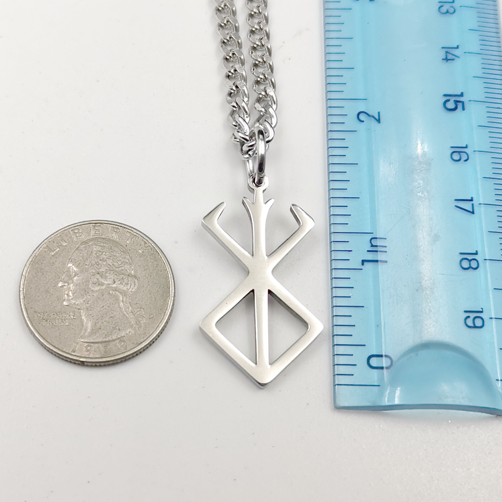 Mens Boys Rune of Berserker Warriors Necklace Pendant Stainless Steel Chain 30”
