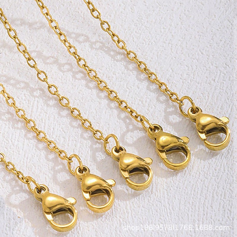 2Pcs Silver/Gold Stainless Steel 2mm Width O-Link Necklace Fashion Jewelry Chain