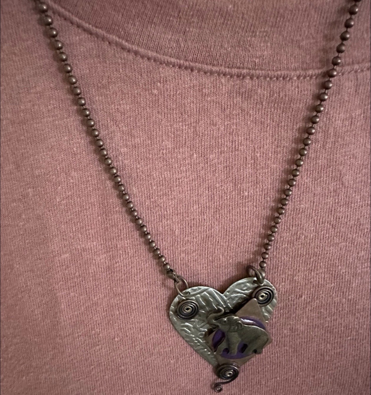 Beautiful Bronze Elephant Necklace with Latch