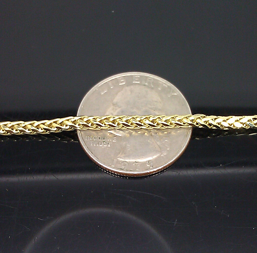 Real 10k Yellow Gold palm chain necklace 3mm 26″ Men Women Authentic Gift