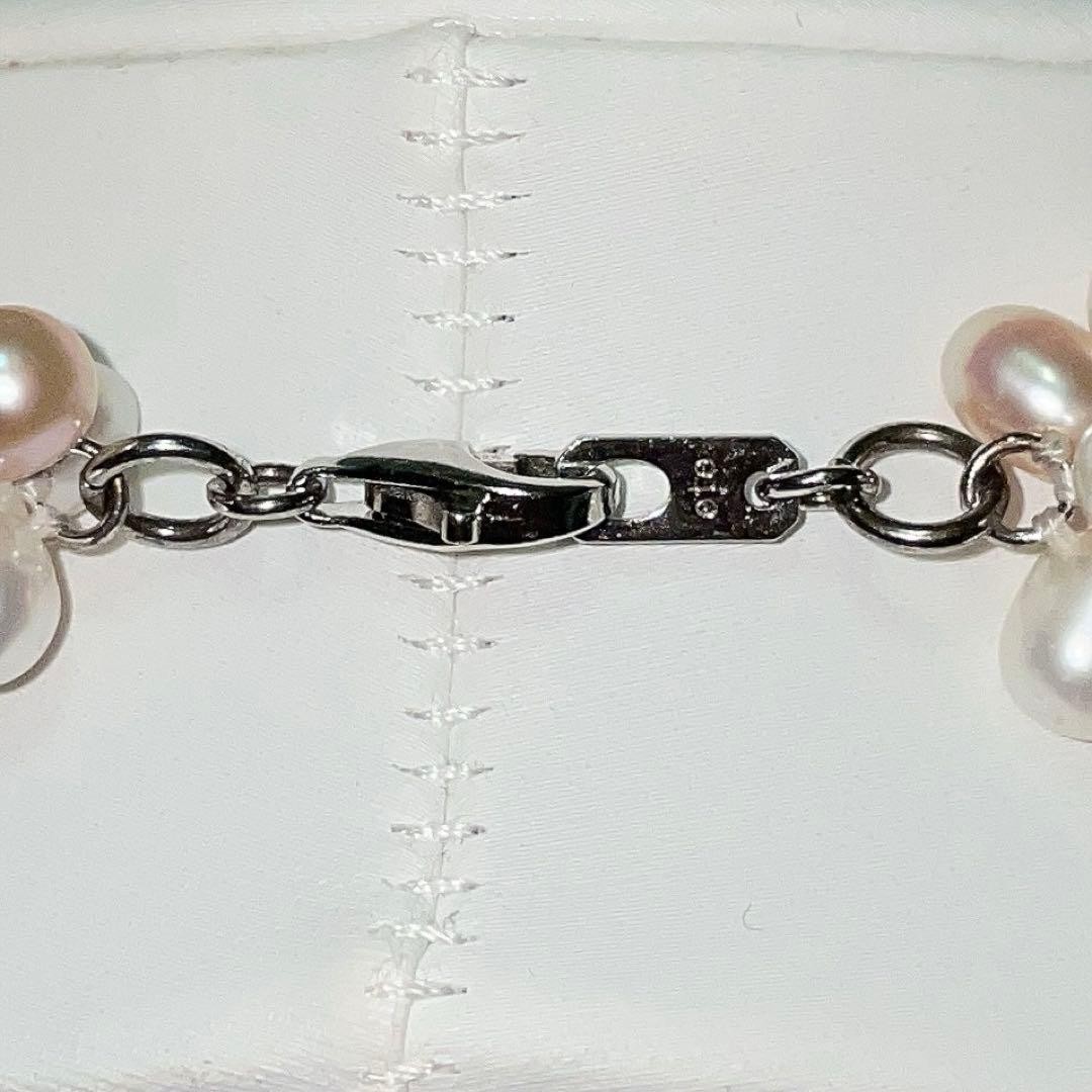 ete 3 Strand Genuine Pearl Necklace Silver 46cm From Japan
