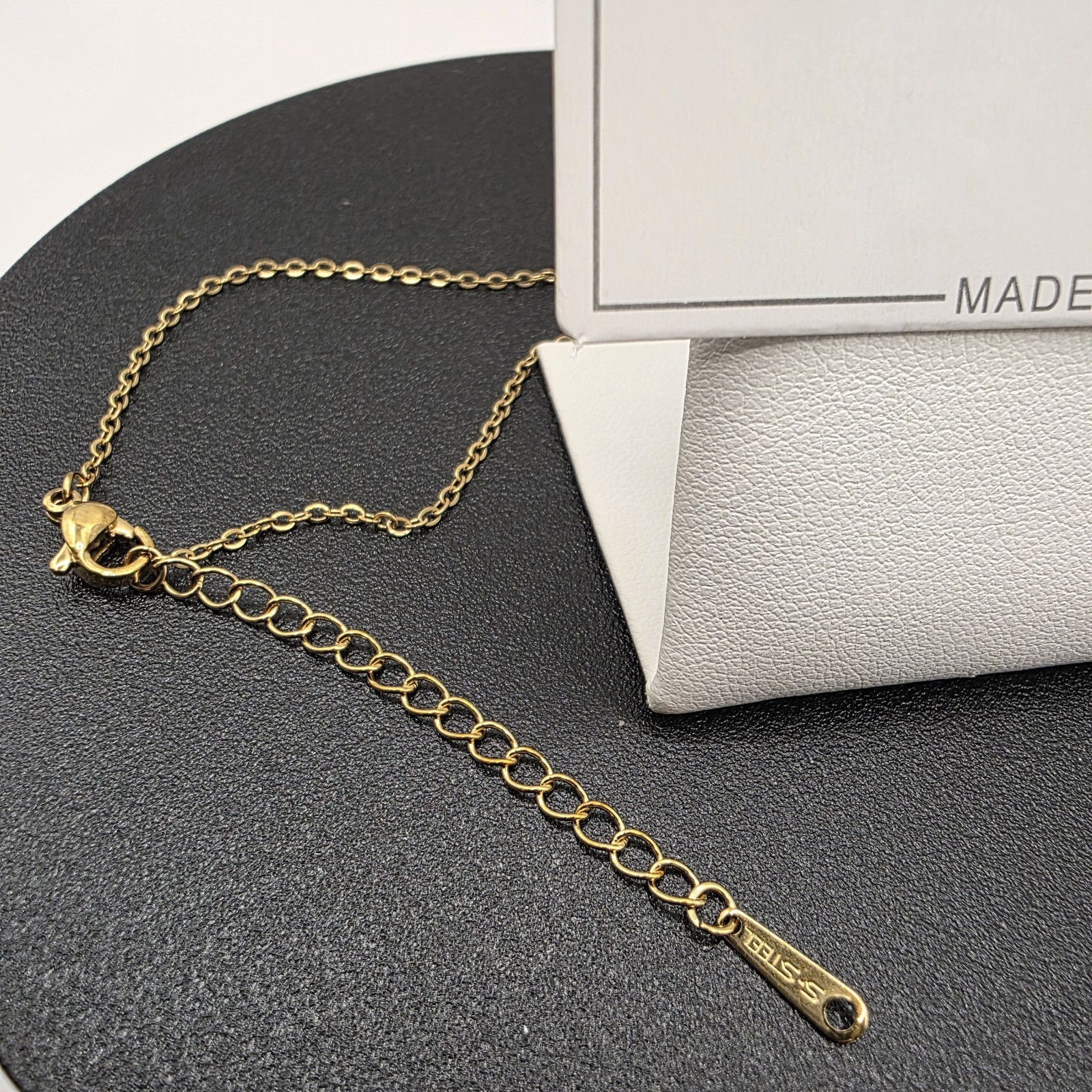 Stainless Steel Copper Plated 16″Necklace w/31mm Cubic Zirconia Key Pendant