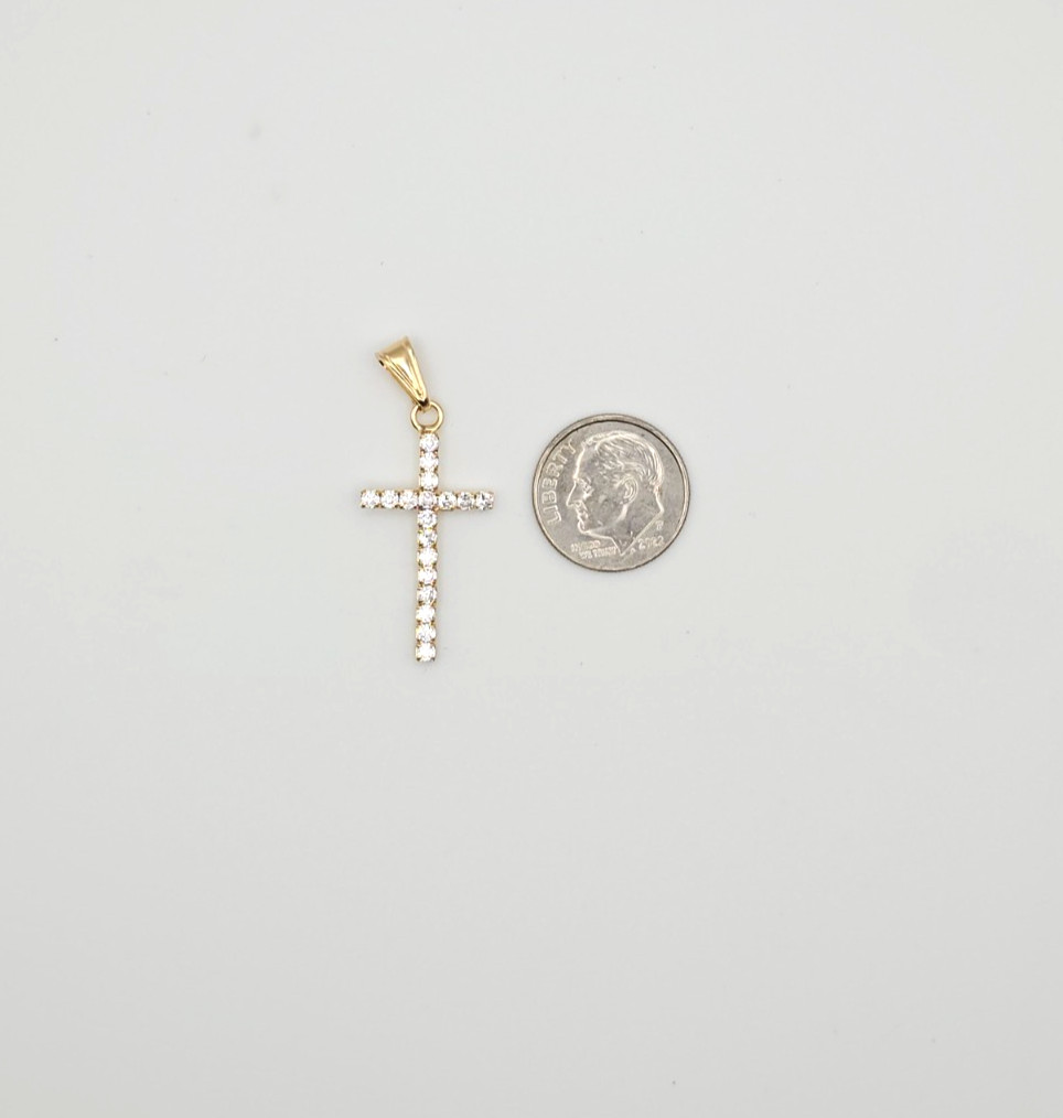 18k Gold Filled Cross Pendant – Dije Cruz proteccion 15mm x 26mm