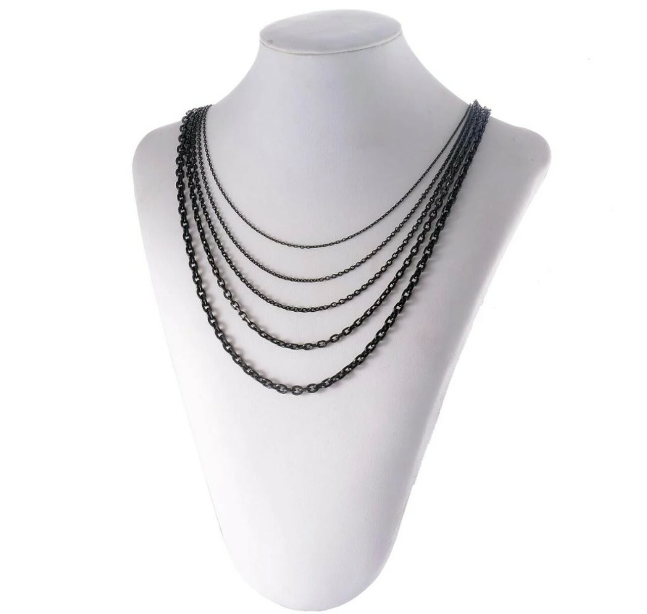Black Stainless Steel 20 Inch 1.6mm Link Neck Chain Necklace