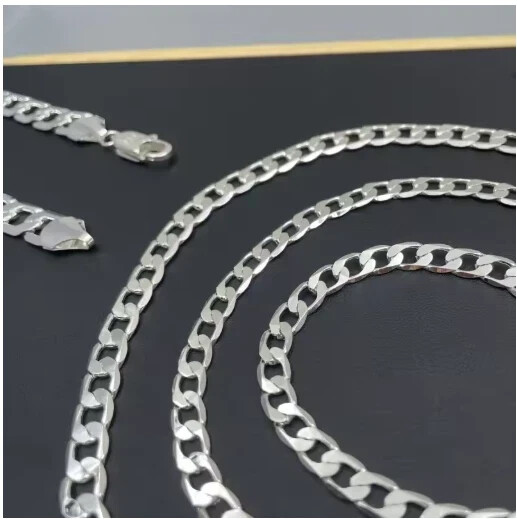 925 Sterling Silver Curb Chain Necklace Men Women Wedding Engagement Gift UK