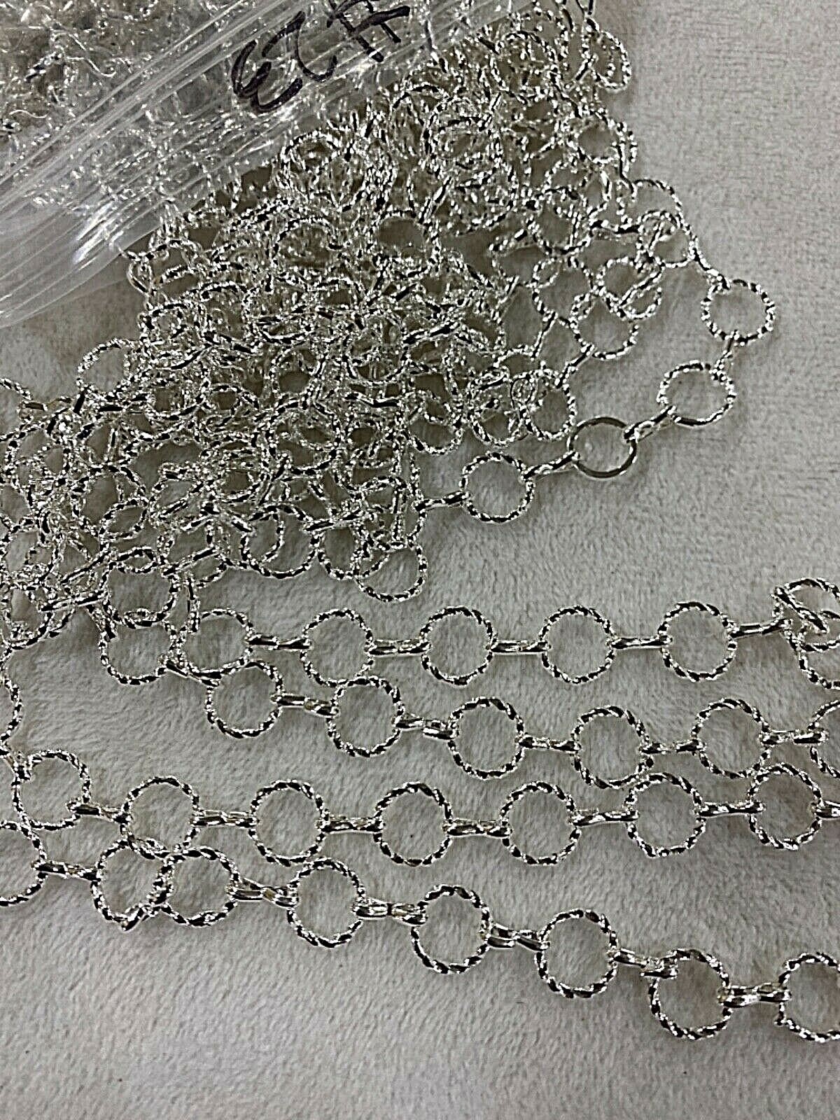 24ft per bag ~ 8mm Silver~ Rolo Twisted Rope Link Chain Box 228