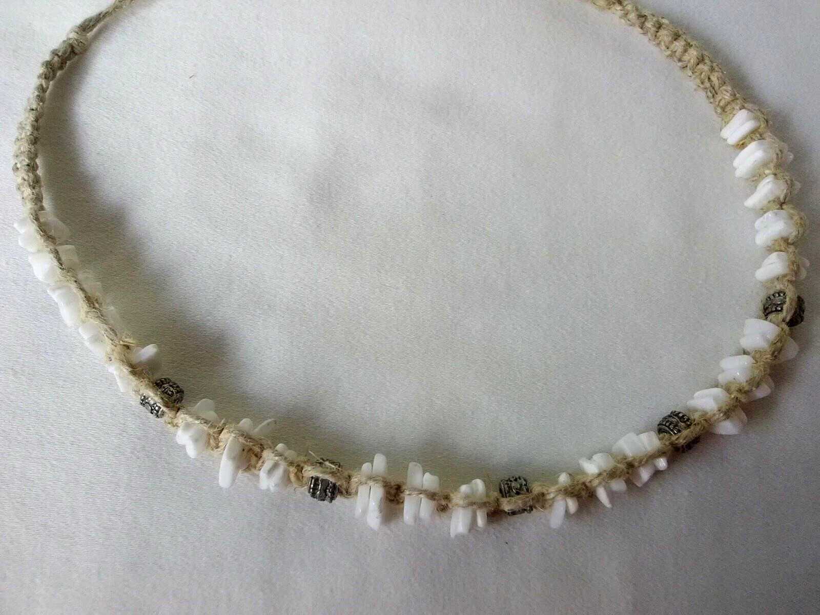 Seashell Braided Hemp Boho Necklace Ethnic Tribal 17″ Gift USA Seller New