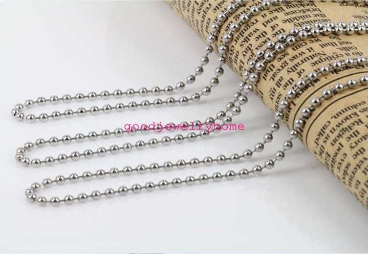 1.5mm-12mm 16-40″ Women’s Me’s 316L Stainless Steel Ball Chain Necklace Jewelry