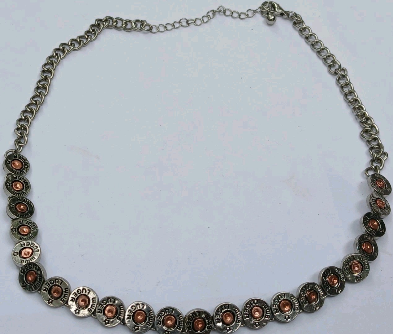 Bullet And Casing Necklace 9mm. 18″