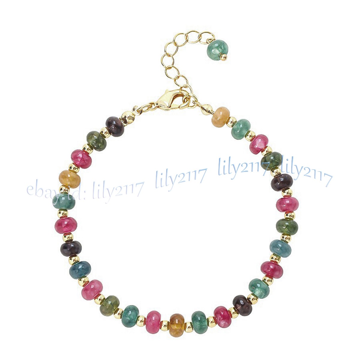 Beauty Natural Colorful Tourmaline Rondelle Gemstone Beads Necklace Bracelet Set