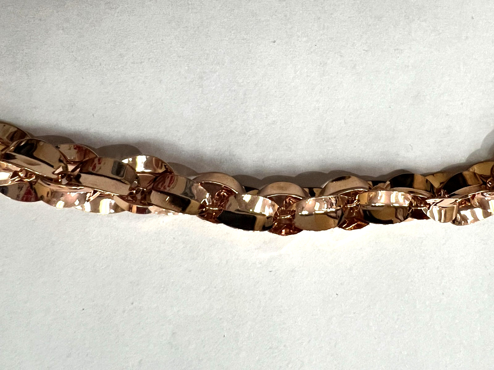 MILOR ITALY ROSE GOLD TONED BRONZE TURKISH LINK 8MM CHAIN NECKLACE 20″