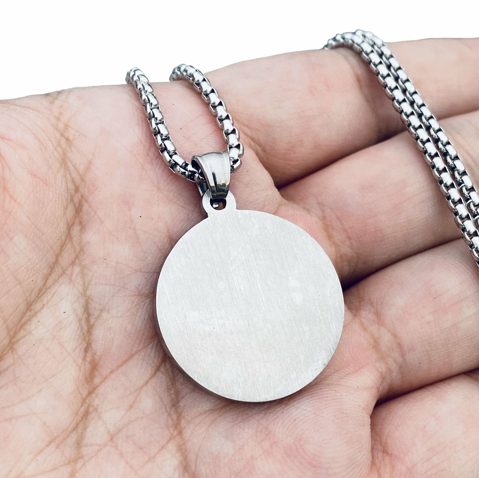 MENDEL Mens Stainless Steel Protection Amulet Ying Yin Yang Pendant Necklace Men