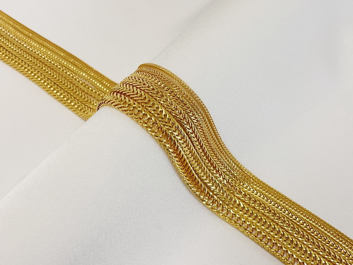 18K Yellow Gold 2mm-7mm Franco Square Box Chain Necklace Men Womens 18″- 28″