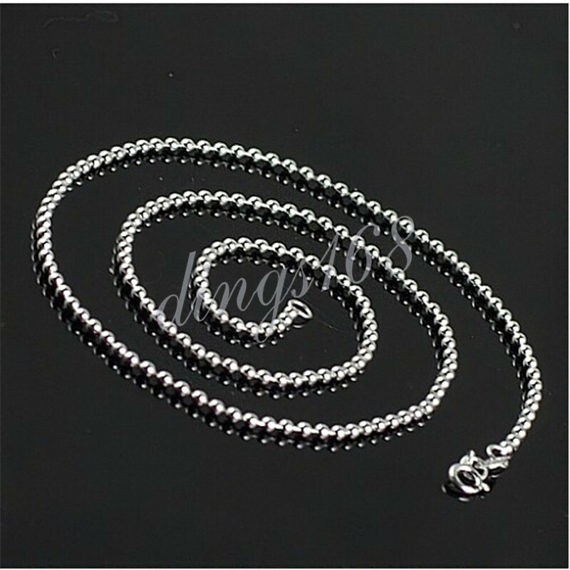 Designer Inspired 18K White Gold Filled 16 inch 2.4mm Ball Chain Necklace Z173